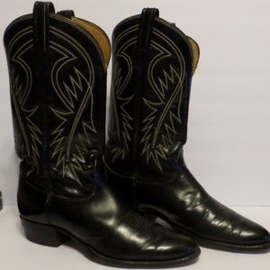 Tony Lama Western Leather Black Boots